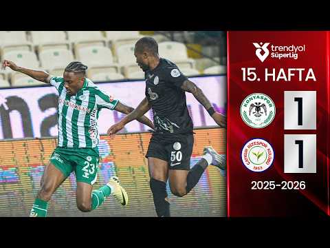 Konyaspor (1-1) Çaykur Rizespor | MAÇ ÖZETİ | 15. Hafta - 2025/2026